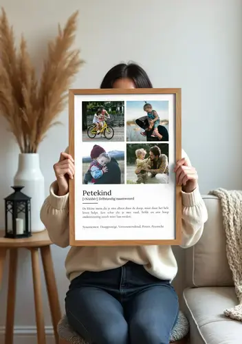 Definitionsposter 'Patenkind' met Foto's aanpasbaar