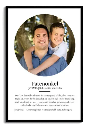 Definitionsposter Patenonkel personalisierbar