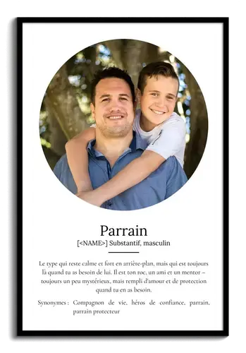 Poster Définition Patenonkel Duden - Cadeau personnalisé avec photo