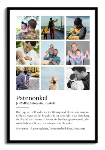Definitionsposter Patenonkel personalisierbar
