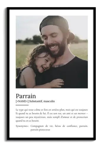 Poster Définition Patenonkel Duden - Cadeau personnalisé avec photo