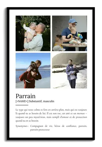 Poster Définition Patenonkel Duden - Cadeau personnalisé avec photo