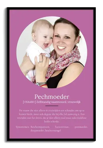 Definitionsposter 'Patentante' met Foto en Tekst