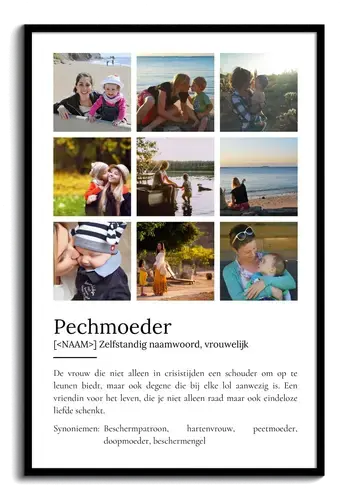 Definitionsposter 'Patentante' met Foto en Tekst