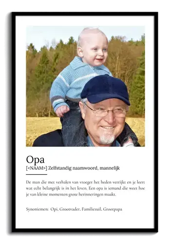 Definitionsposter Opa met Fotos aanpasbaar
