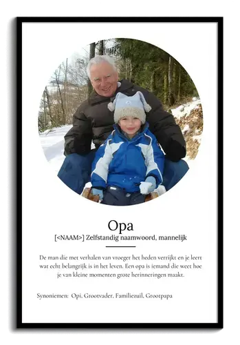 Definitionsposter Opa met Fotos aanpasbaar