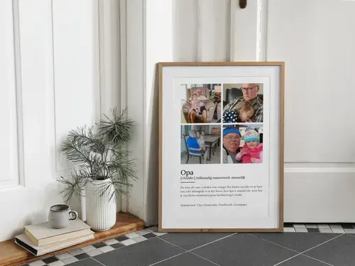 Definitionsposter Opa met Fotos aanpasbaar