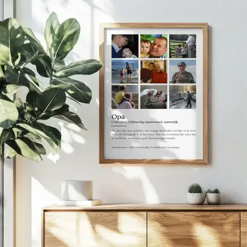 Definitionsposter Opa met Fotos aanpasbaar