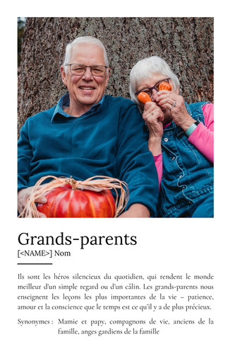 Poster personnalisé pour grands-parents – Cadeau d'amour avec photos et définition