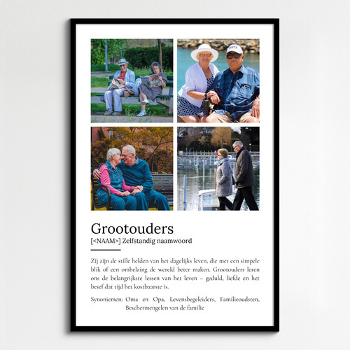 Personaliseerbaar Definities-Poster voor Grootouders - Maak jouw unieke cadeau!