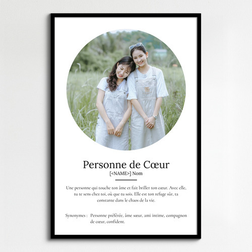 Création personnalisée: Définition Photo Poster 'Personne Chère' pour cadeau unique