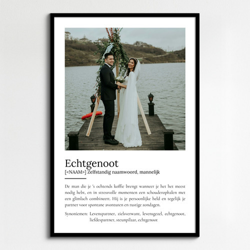 Maak jouw unieke 'Echtgenoot' Definitionsposter - Persoonlijk cadeau met jouw foto!