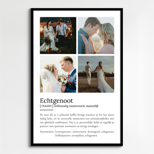Maak jouw unieke 'Echtgenoot' Definitionsposter - Persoonlijk cadeau met jouw foto!