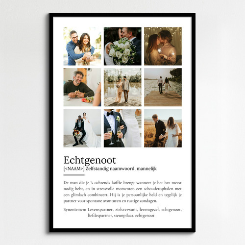 Maak jouw unieke 'Echtgenoot' Definitionsposter - Persoonlijk cadeau met jouw foto!