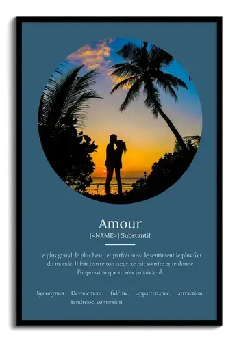 Poster Définition Amour personnalisé - Cadeau unique avec photo et texte ajustable