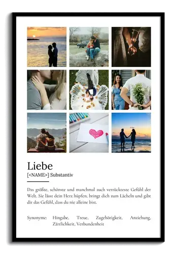 Definitions-Poster 'Liebe' im Duden-Stil personalisiert