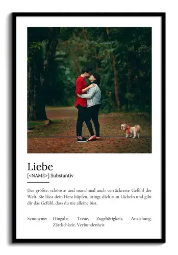 Definitions-Poster 'Liebe' im Duden-Stil personalisiert