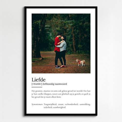 Personaliseerbaar 'Liefde' Definitieposter – Jouw unieke cadeau!