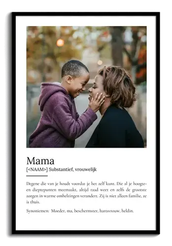 Mama Definitionsposter met eigen foto aanpassen