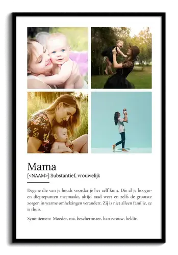 Mama Definitionsposter met eigen foto aanpassen
