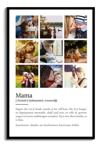 Mama Definitionsposter met eigen foto aanpassen