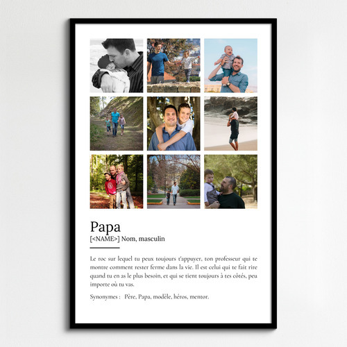 Poster Définition "Papa" Personnalisé - Cadeau avec Texte et Photos