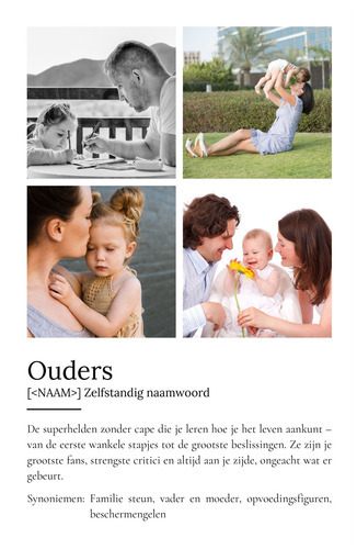 Personaliseerbaar Duden-stijl Definitiesposter voor ouders met jouw foto!
