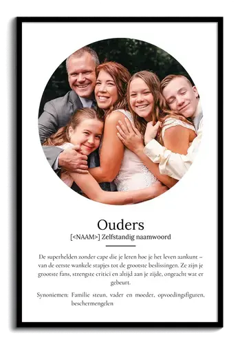 Definitionsposter 'Ouders' Duden-Stil, personaliseerbaar