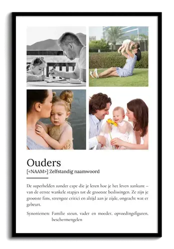 Definitionsposter 'Ouders' Duden-Stil, personaliseerbaar