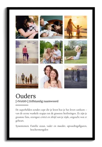Definitionsposter 'Ouders' Duden-Stil, personaliseerbaar
