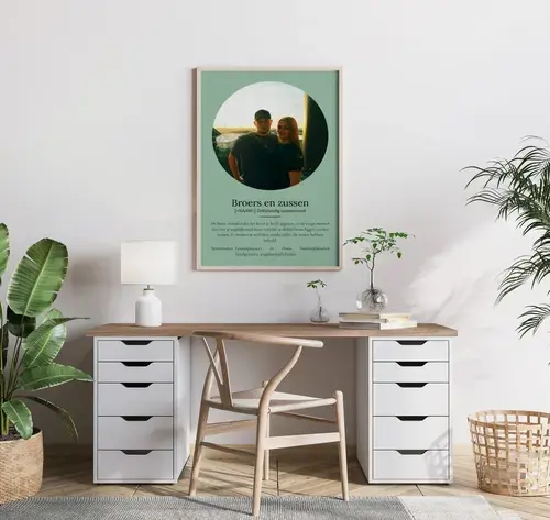 Definitionsposter 'Geschwister' met foto - Dudenstijl