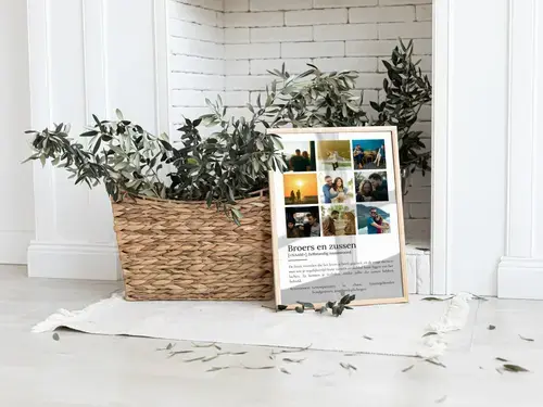 Definitionsposter 'Geschwister' met foto - Dudenstijl