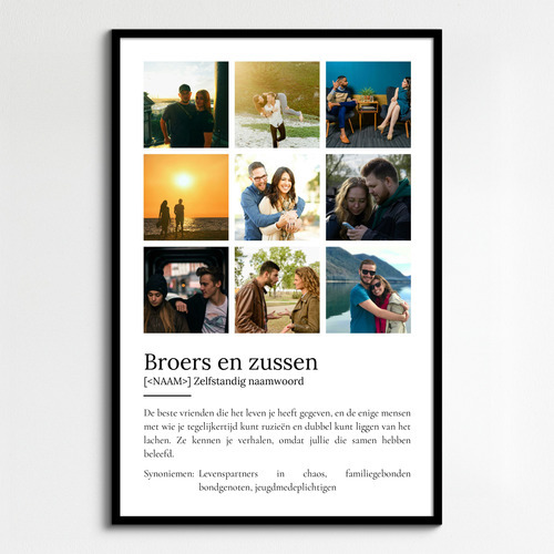 Personaliseer je Geschwister-Poster: beste vrienden, gedeelde verhalen, uniek cadeau!