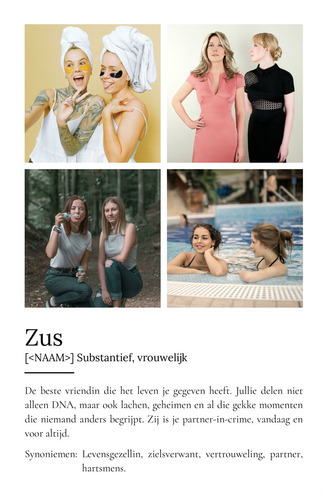 Definitieposter 'Zus': Persoonlijk cadeau met foto en tekst aanpassen
