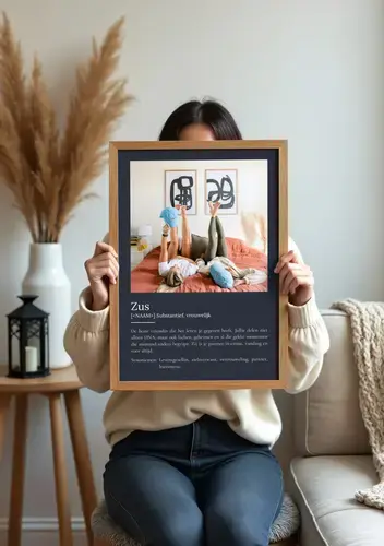 Definitieposter Zus: Persoonlijk Cadeau met Foto