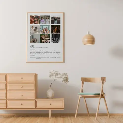 Definitieposter Zus: Persoonlijk Cadeau met Foto