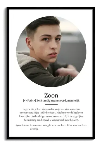 Maak jouw persoonlijke zoon-definitieposter: Liefde en avontuur in foto's!