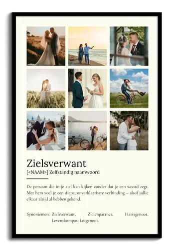 Definitionsposter Soulmate met eigen foto's