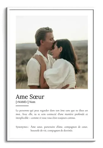 Poster Définition Personnalisé: Soulmate, Cadeau avec Photo et Texte Unique
