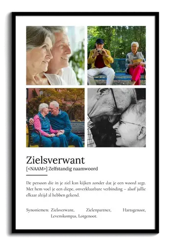 Definitionsposter Soulmate met eigen foto's