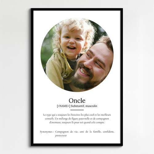 Poster définition personnalisé "Oncle" - Créez votre cadeau unique