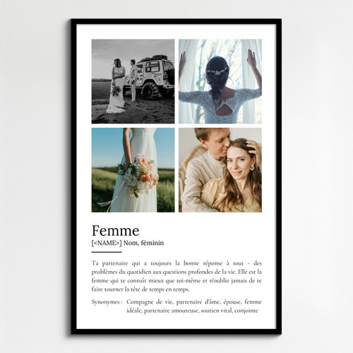 Poster Définition Personnalisé: Épouse - Offrez un Souvenir Unique!