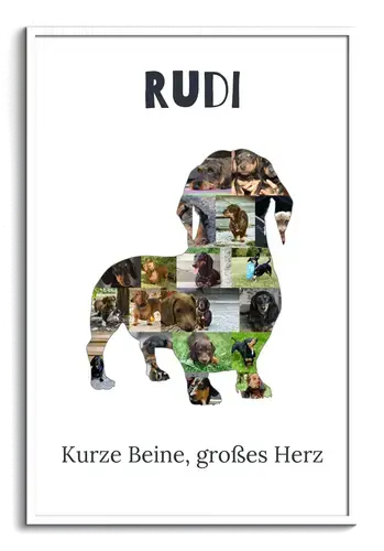 Dackel-Fotocollage für Hundeliebhaber