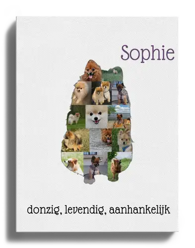 Gepersonaliseerde Fotocollage Dwergspitz Hond