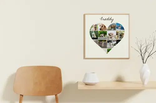 Hundefoto-Collage Herz, 3 Szenen, Polaroid