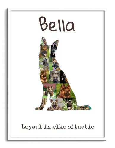Fotocollage met Duitse Herder Silhouet