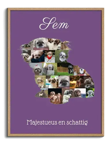 Shih Tzu Fotocollage - Aangepaste Hondenherinnering