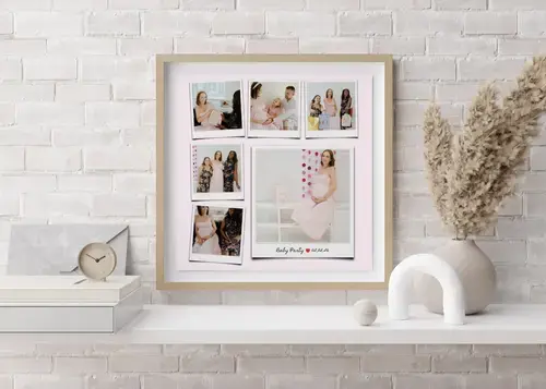 Babyfeest-fotocollage met eigen tekst