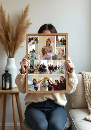 Babyfeest-fotocollage met eigen tekst