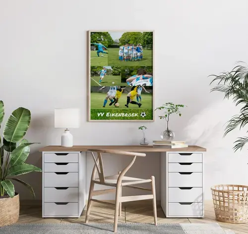 Voetbal fotocollage met eigen tekst
